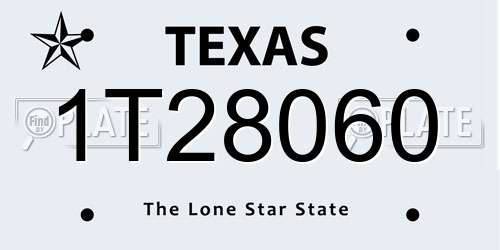 1T28060 Texas License Plate