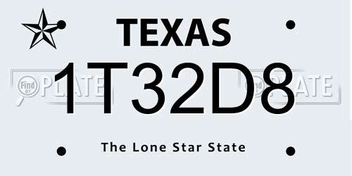 1T32D8 Texas License Plate