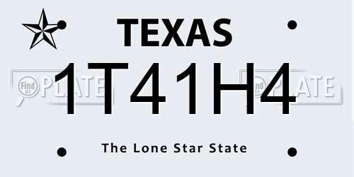 1T41H4 Texas License Plate