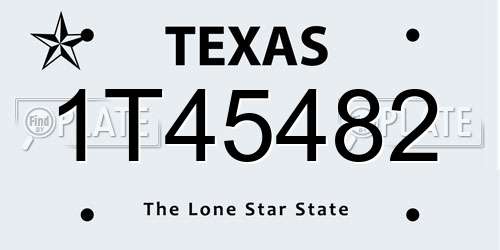 1T45482 Texas License Plate