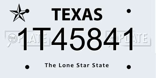 1T45841 Texas License Plate