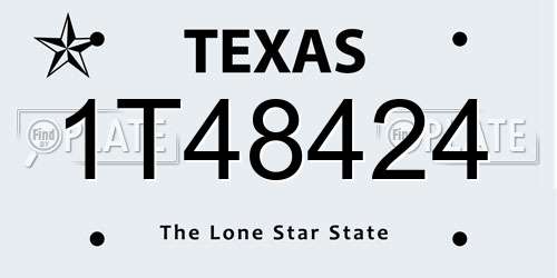 1T48424 Texas License Plate