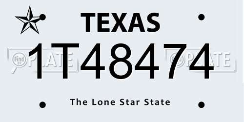 1T48474 Texas License Plate