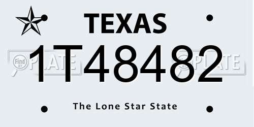 1T48482 Texas License Plate