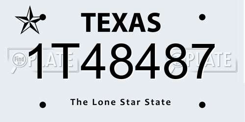 1T48487 Texas License Plate