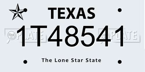 1T48541 Texas License Plate