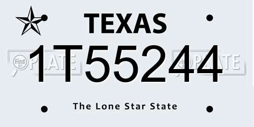 1T55244 Texas License Plate