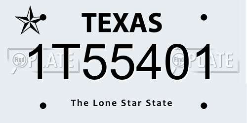 1T55401 Texas License Plate