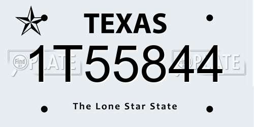 1T55844 Texas License Plate