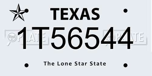 1T56544 Texas License Plate