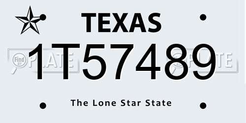 1T57489 Texas License Plate