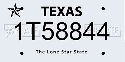1T58844 Texas License Plate