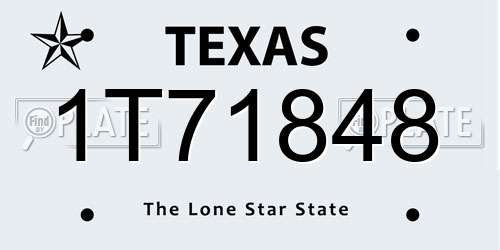 1T71848 Texas License Plate