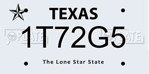 1T72G5 Texas License Plate