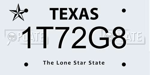 1T72G8 Texas License Plate