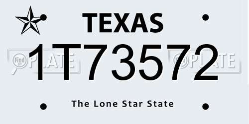 1T73572 Texas License Plate