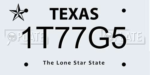 1T77G5 Texas License Plate