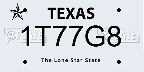 1T77G8 Texas License Plate