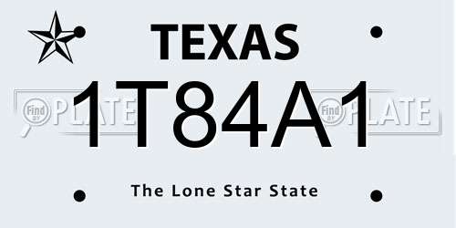 1T84A1 Texas License Plate