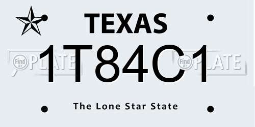 1T84C1 Texas License Plate