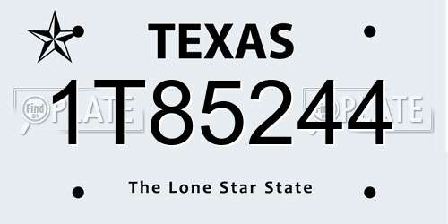 1T85244 Texas License Plate