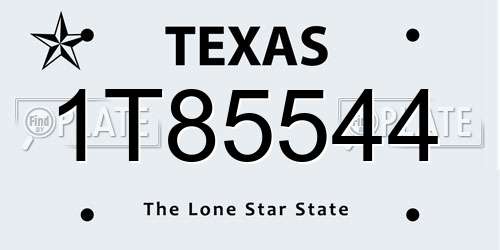 1T85544 Texas License Plate