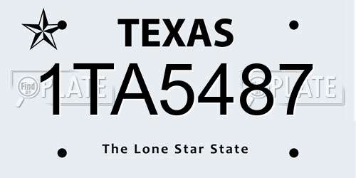 1TA5487 Texas License Plate