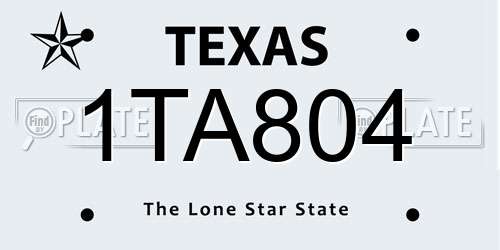 1TA804 Texas License Plate