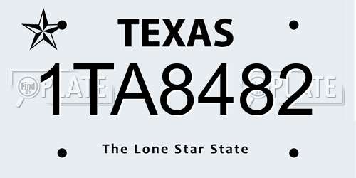 1TA8482 Texas License Plate