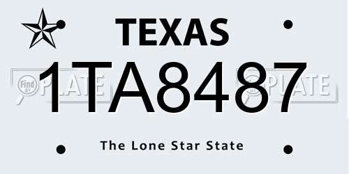 1TA8487 Texas License Plate