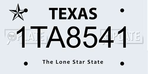 1TA8541 Texas License Plate