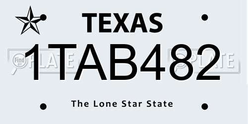 1TAB482 Texas License Plate
