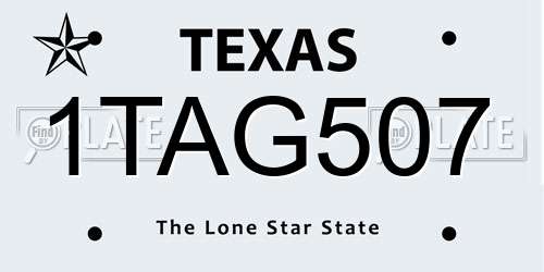 1TAG507 Texas License Plate