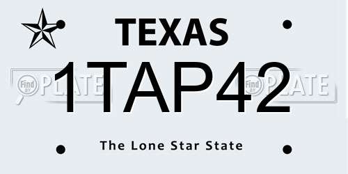 1TAP42 Texas License Plate