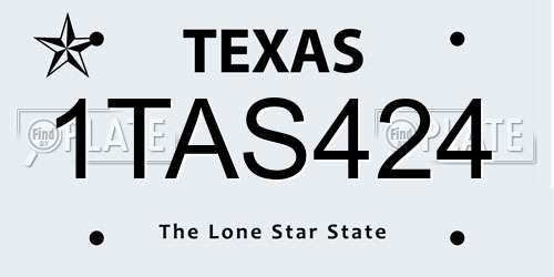 1TAS424 Texas License Plate
