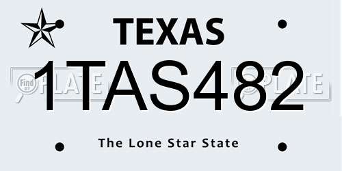 1TAS482 Texas License Plate
