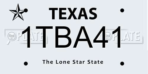 1TBA41 Texas License Plate