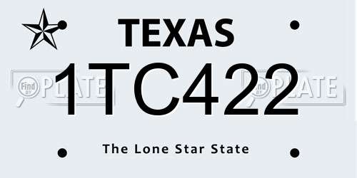 1TC422 Texas License Plate