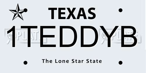 1TEDDYB Texas License Plate
