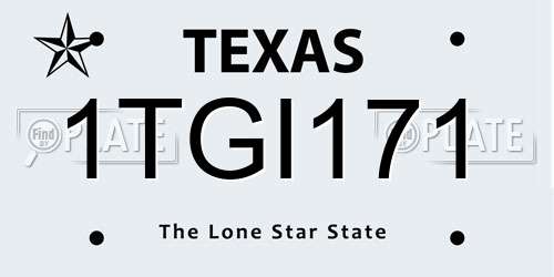 1TGI171 Texas License Plate