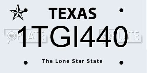 1TGI440 Texas License Plate