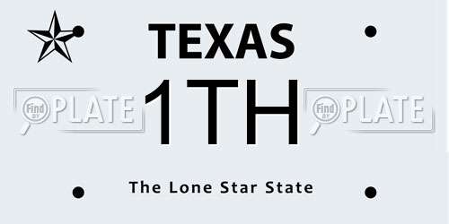 1TH Texas License Plate