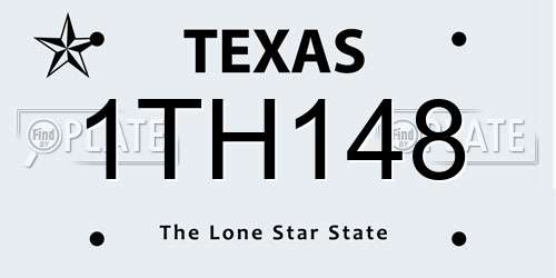 1TH148 Texas License Plate