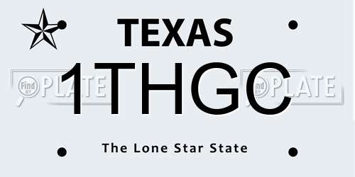 1THGC Texas License Plate