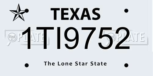 1TI9752 Texas License Plate