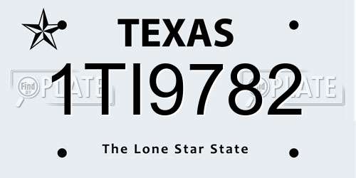 1TI9782 Texas License Plate
