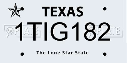 1TIG182 Texas License Plate