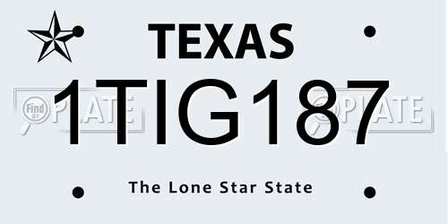 1TIG187 Texas License Plate