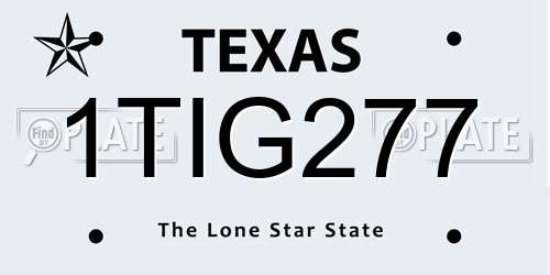 1TIG277 Texas License Plate