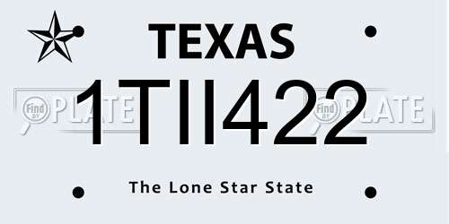 1TII422 Texas License Plate